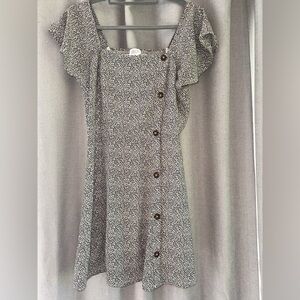 Sienna Sky Black and White Mini Dress with Buttons